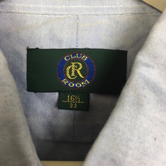 Club Room Mens Size 16.5/33 Pin Point Oxford Long Sleeve Button Down Dress Shirt - Picture 4 of 7